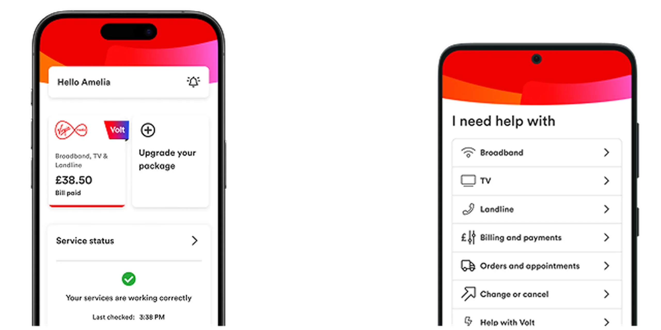 Virgin Mobile Mexico app interface